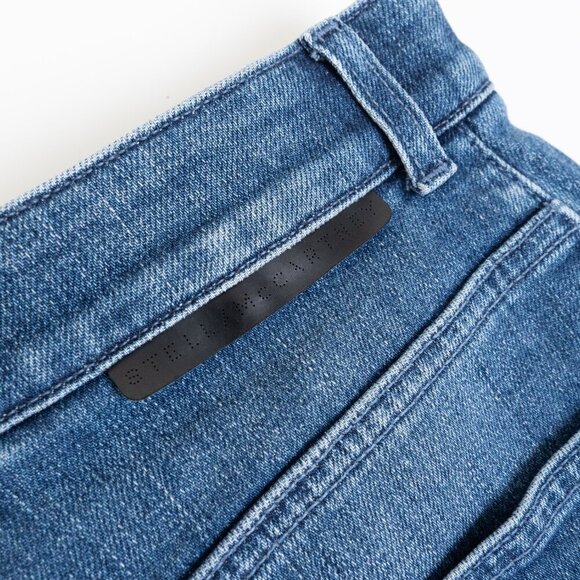 Stella McCartney Lace Hem Cropped Wide Leg Jeans Medium Wash Size 28 - Picture 11 of 14